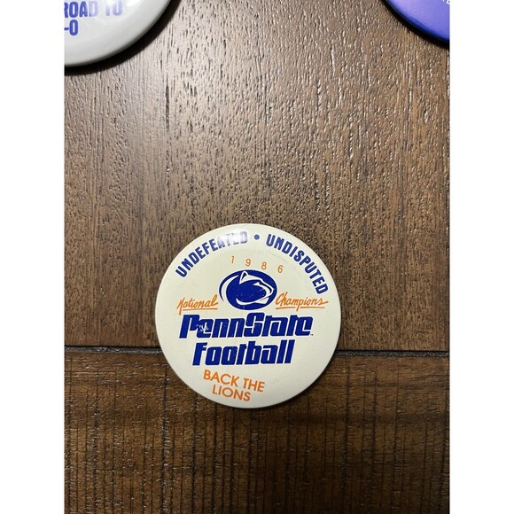 3 VTG Penn State 1986 Fiesta Bowl Buttons Pins vs Miami Hurricanes CHAMPS PSU - Picture 3 of 4
